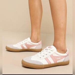 Gola Women's Badminton Off White/PINK /Gum Sneakers Size 7.5 Retro Preppy